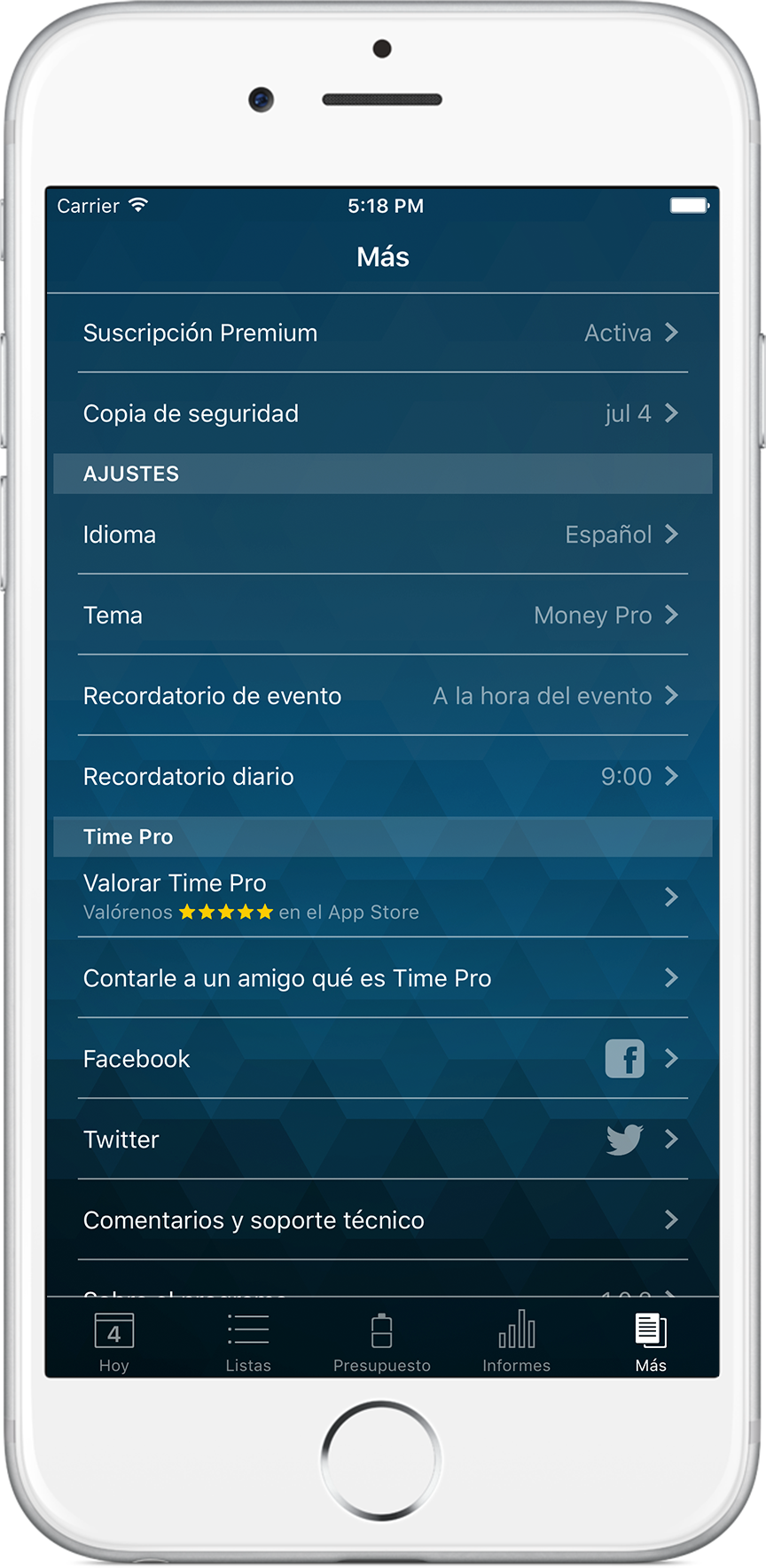 Time Pro for iPhone - More